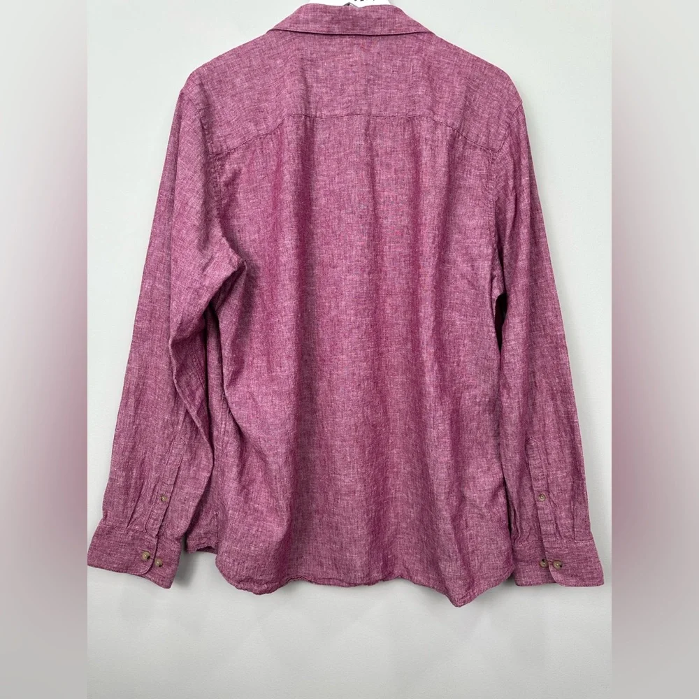 Marc Anthony Heather Pink Linen Blend Button Down Shirt Size XL - Picture 4 of 10